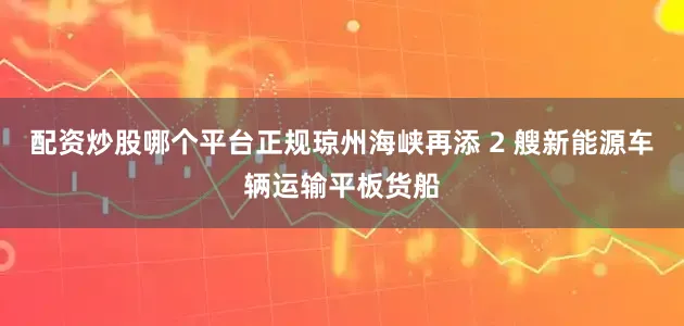 配资炒股哪个平台正规琼州海峡再添 2 艘新能源车辆运输平板货船